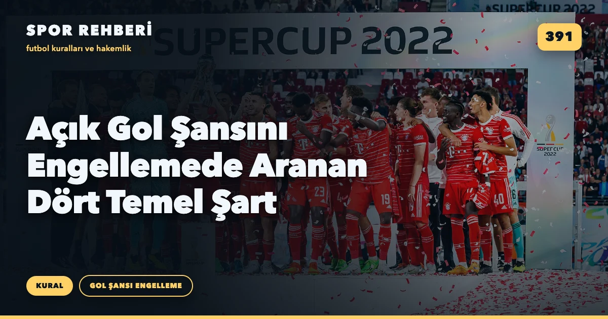 Açık Gol Şansını Engellemede Aranan Dört Temel Şart