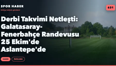 Derbi Takvimi Netleşti: Galatasaray-Fenerbahçe Randevusu 25 Ekim’de Aslantepe’de